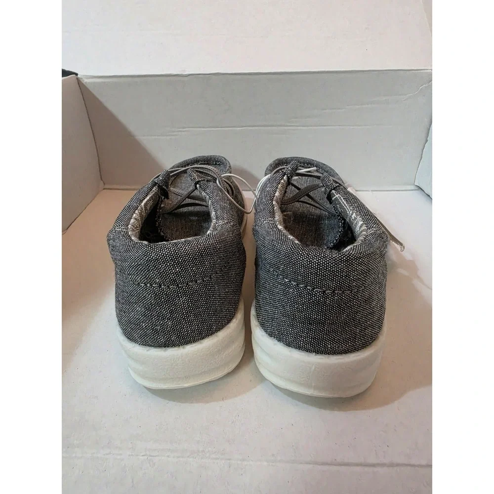US Sports Youth Boys Slip On Canvas Loafers Charcoal Grey Kids Size 11 NWT